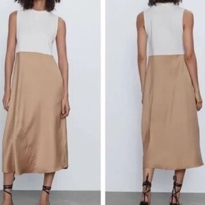 Zara Sleeveless Colorblock Maxi Dress
